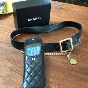 Chanel Belt with phone case and chain vintage